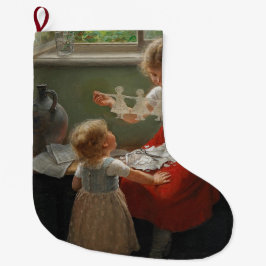 シルエットを作る子ども(かわいい遊子ども) ラージクリスマスストッキング