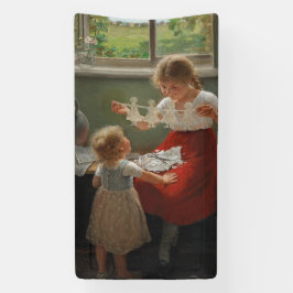 シルエットを作る子ども(かわいい遊子ども) 横断幕