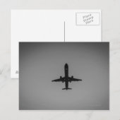 シルエットを描かれた航空機着陸 ポストカード (正面/裏面)