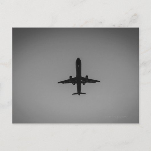 シルエットを描かれた航空機着陸 ポストカード (正面)