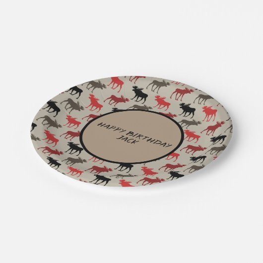 シルエットを移動パーソナライズされた ペーパープレート (アングル)