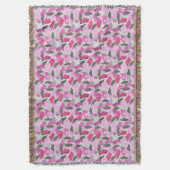 シルエットアニマルカモフラージピンク スローブランケット (正面縦)