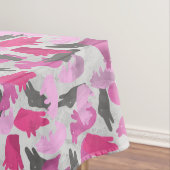 シルエットアニマルカモフラージピンク テーブルクロス (インサイチュ)