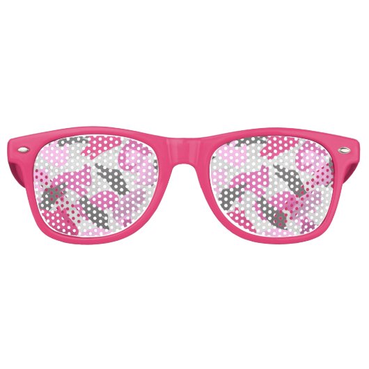 シルエットアニマルカモフラージピンク レトロサングラス (正面)