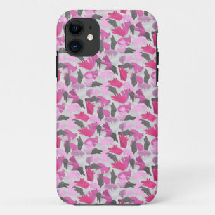 シルエットアニマルカモフラージピンク iPhone 11 ケース