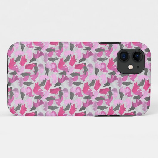 シルエットアニマルカモフラージピンク Case-Mate iPhoneケース (裏面(横))