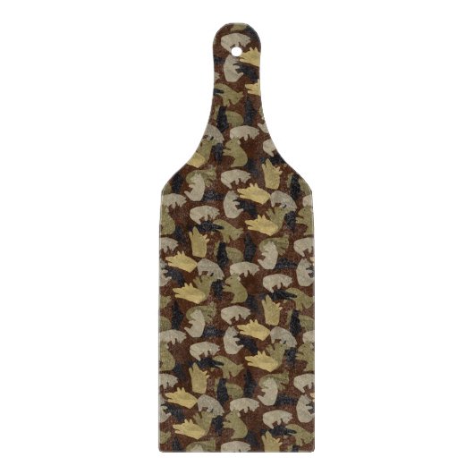 シルエットアニマルカモフラージブラウン カッティングボード (正面)