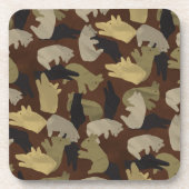 シルエットアニマルカモフラージブラウン コースター (正面)