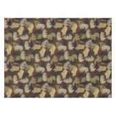 シルエットアニマルカモフラージブラウン テーブルクロス (正面(横))