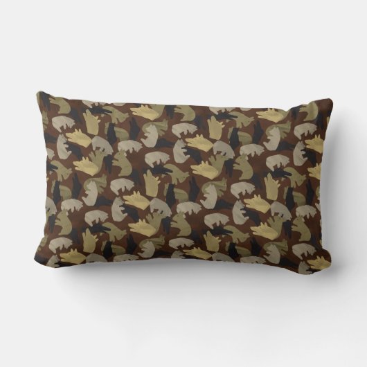 シルエットアニマルカモフラージブラウン ランバークッション (裏面)