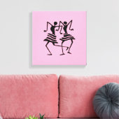 シルエットアフリカンアートお祝い キャンバスプリント (インサイチュ (リビング))