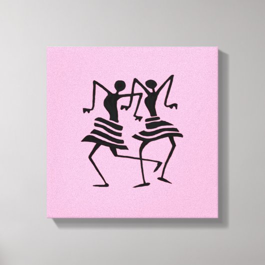 シルエットアフリカンアートお祝い キャンバスプリント (正面)