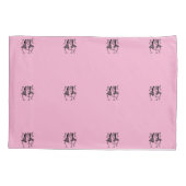 シルエットアフリカンアート、お祝いダンスピンク 枕カバー (裏面-左)