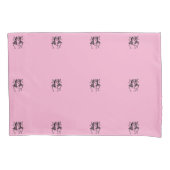 シルエットアフリカンアート、お祝いダンスピンク 枕カバー (正面左)