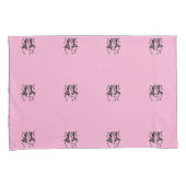 シルエットアフリカンアート、お祝いダンスピンク 枕カバー (正面右)