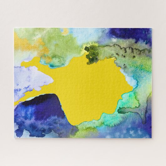 シルエットアートの水彩抽象芸術 ジグソーパズル (横)