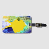 シルエットアートの水彩抽象芸術 ラゲッジタグ (正面横)