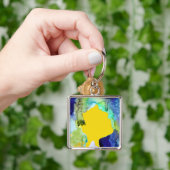 シルエットアート抽象芸術水彩 キーホルダー (手)