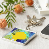 シルエットアート抽象芸術水彩 キーホルダー (側面)