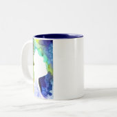 シルエットアート抽象芸術水彩 ツートーンマグカップ (正面左)