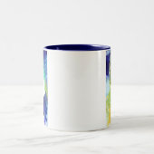 シルエットアート抽象芸術水彩 ツートーンマグカップ (中央)