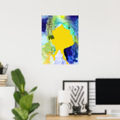 シルエットアート抽象芸術水彩 ポスター (ホームオフィス)