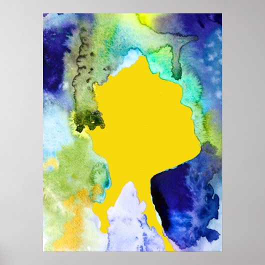 シルエットアート抽象芸術水彩 ポスター (正面)