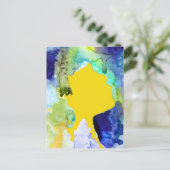 シルエットアート抽象芸術水彩 ポストカード (スタンド正面)