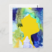 シルエットアート抽象芸術水彩 ポストカード (正面/裏面)