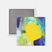 シルエットアート抽象芸術水彩 マグネット (正面/裏面)