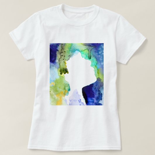 シルエットアート抽象芸術水彩 Tシャツ (デザイン正面)