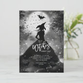 シルエットウィッチハローウィンパーティ招待状 招待状 (スタンド正面)