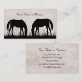 シルエットウマ放牧ビジネスまたはパーソナル コーリングカード (正面/裏面)