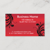 シルエットウーマン美容師 | レッド 名刺 (裏面)