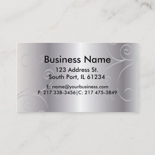 シルエットウーマン美容師 名刺 (裏面)