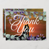 シルエットエレガントサン結婚ドホワイトタイポグラフィ (正面/裏面)