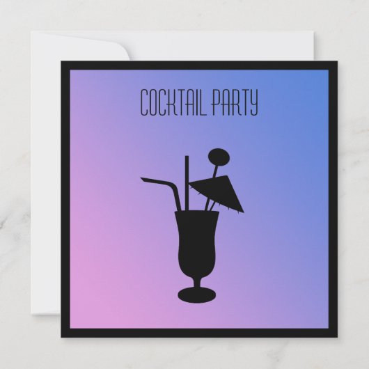 シルエットカクテルパーティの招待状 招待状 (裏面)