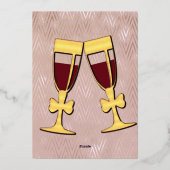 シルエットカップル婚約おめでとう 箔招待状 (裏面)