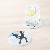 シルエットカップル氷スケートで滑るコースター コースター (側面)