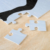 シルエットカップル氷スケートで滑るパズル ジグソーパズル (側面)