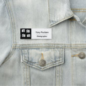 シルエットカメラの白いパターン黒 名札 (インサイチュ)