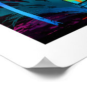 シルエットカラフルトロピカルパラダイスセーリングボート ポスター (角)