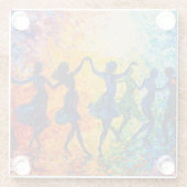 シルエットカラフル踊り ガラスコースター (裏面)