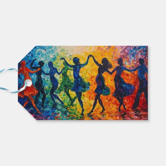 シルエットカラフル踊り ギフトタグ (裏面横)