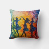 シルエットカラフル踊り クッション (裏面)