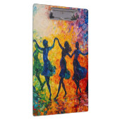 シルエットカラフル踊り クリップボード (右)