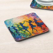 シルエットカラフル踊り コースター (左側)