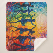 シルエットカラフル踊り シェルパブランケット (正面)