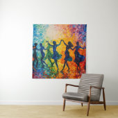 シルエットカラフル踊り タペストリー (インサイチュ)