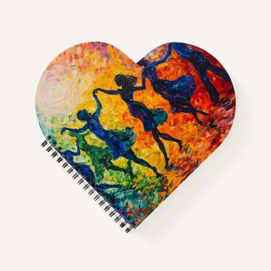 シルエットカラフル踊り ノートブック (正面)